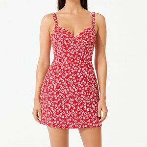 Reformation Red White Baldwin Daisy Dress Size 10